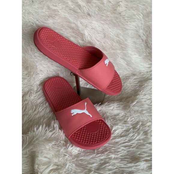 🌹Women’s Slides Size 9 PUMA Cool Cat Sport Sun Kissed Coral-White 371016-16 - Picture 1 of 12